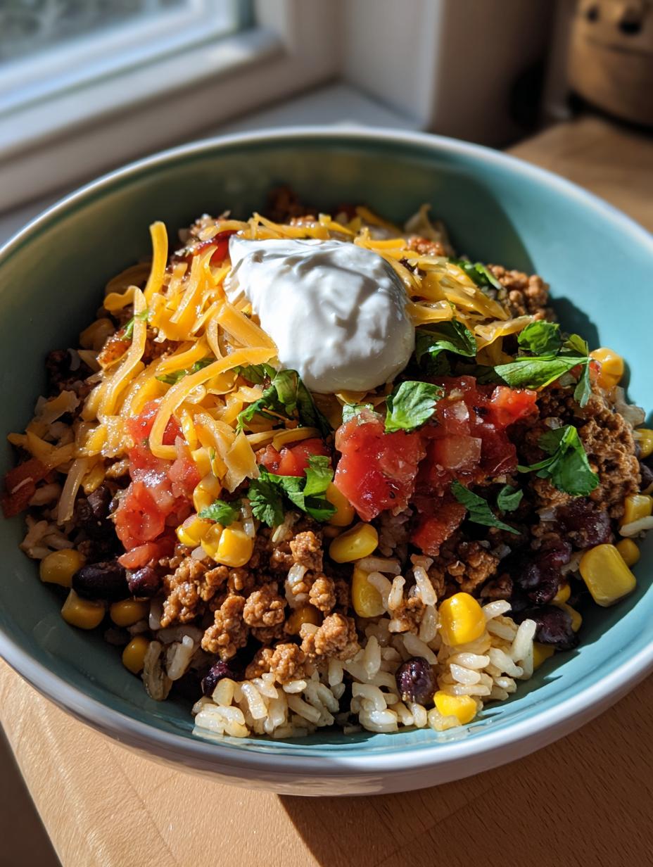 ground turkey taco bowls - detail 2