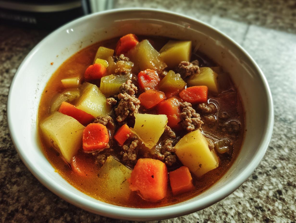 hamburger soup with vegetables