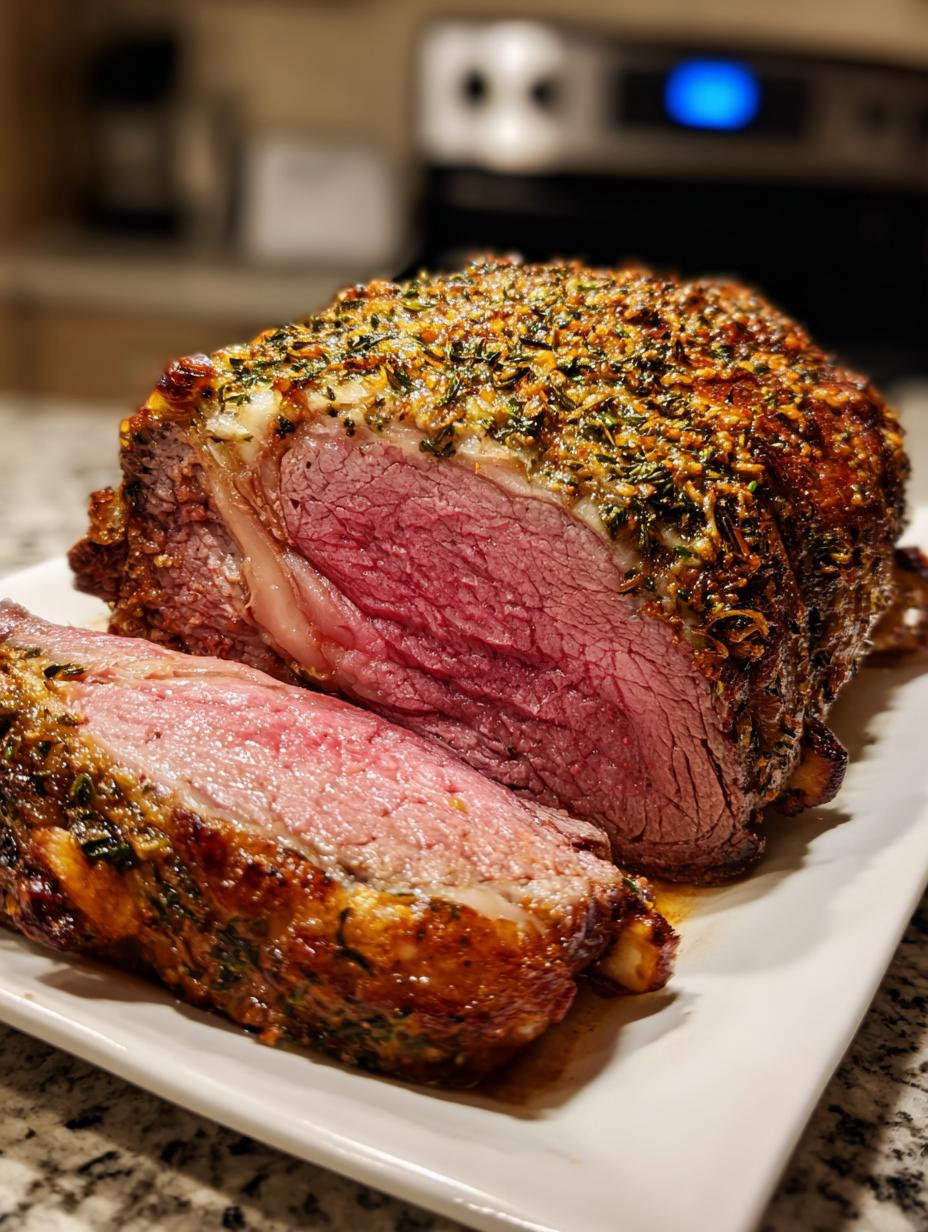 herb crusted prime rib roast - detail 2
