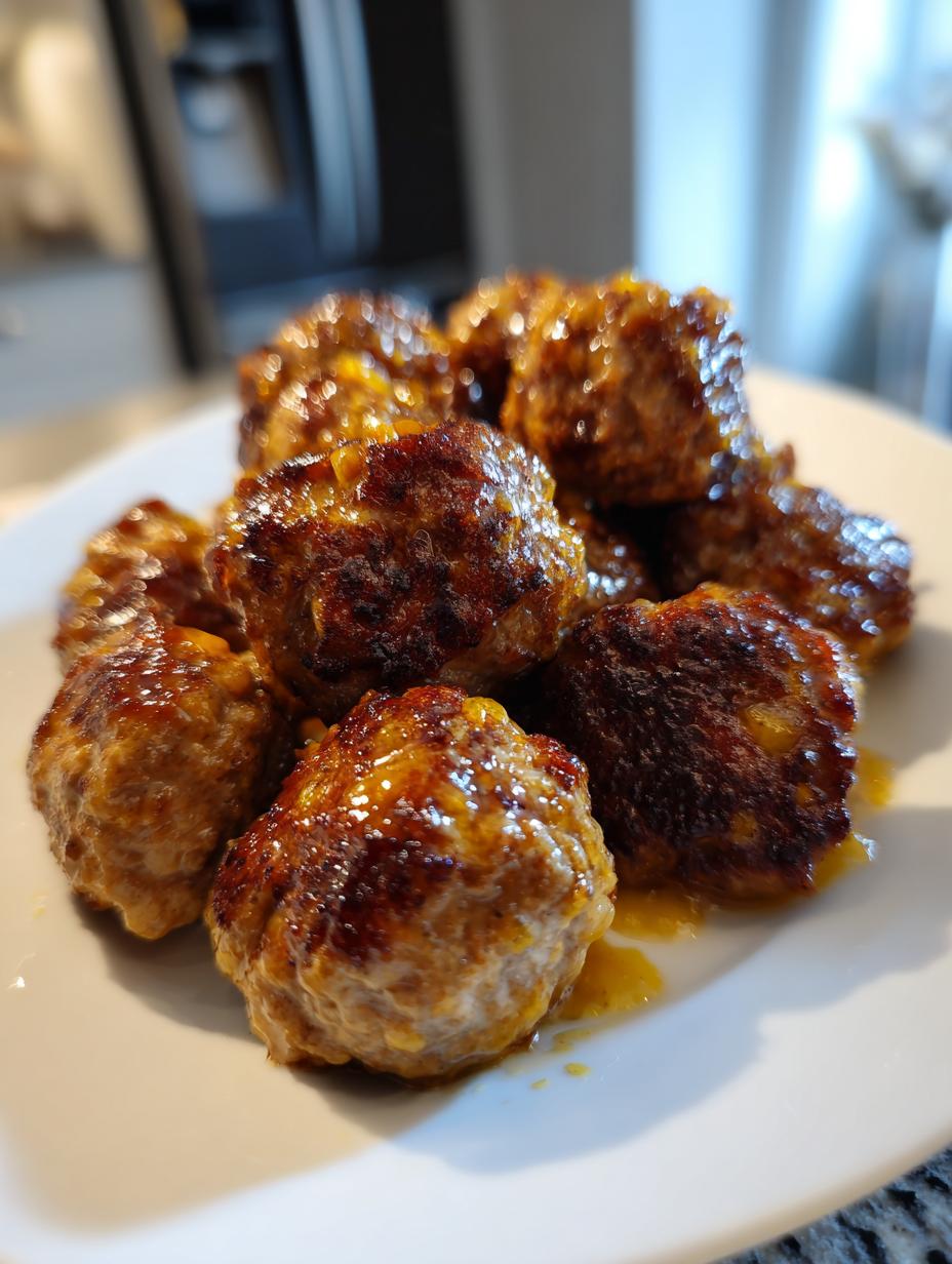honey mustard chicken meatballs - detail 1