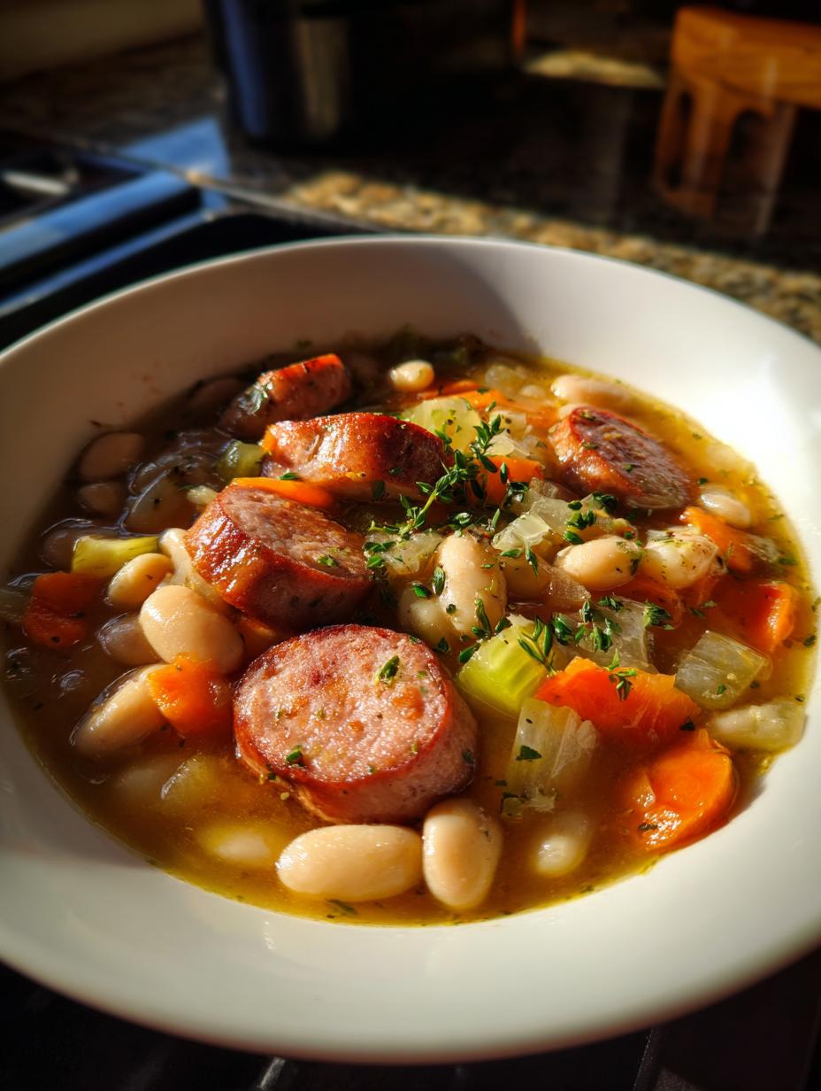 italian sausage white bean soup - detail 1