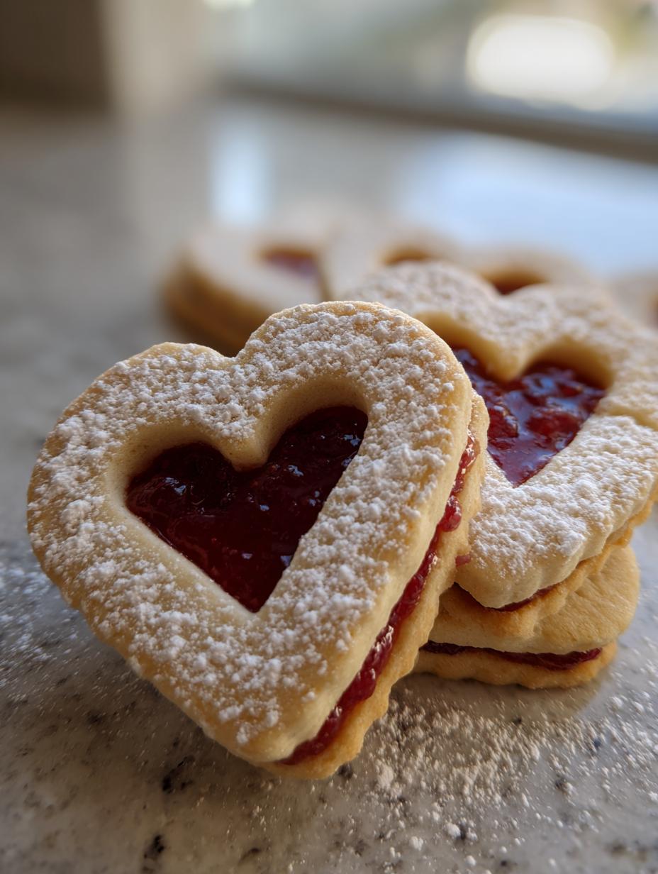 linzer cookies raspberry jam - detail 1