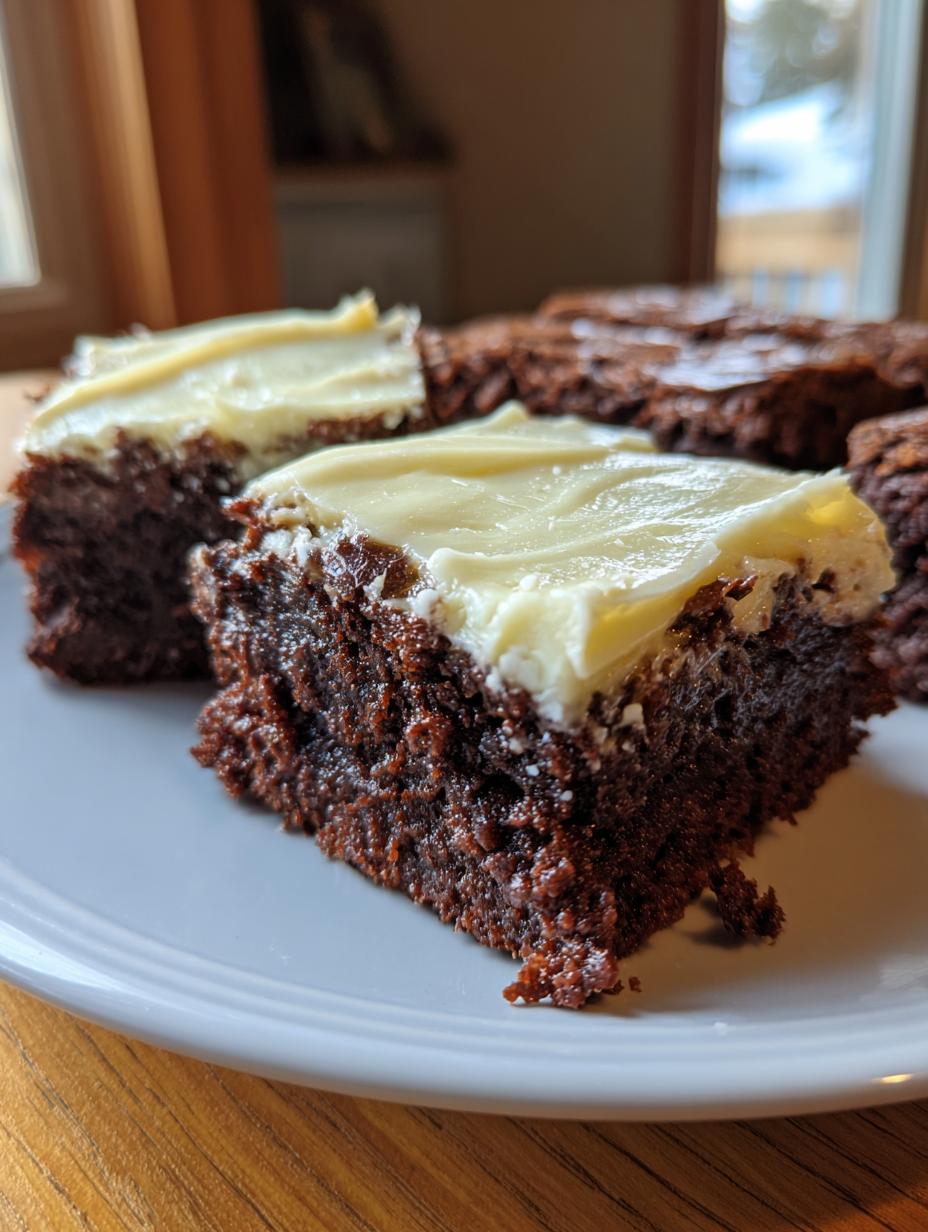 peppermint brownies frosted - detail 1