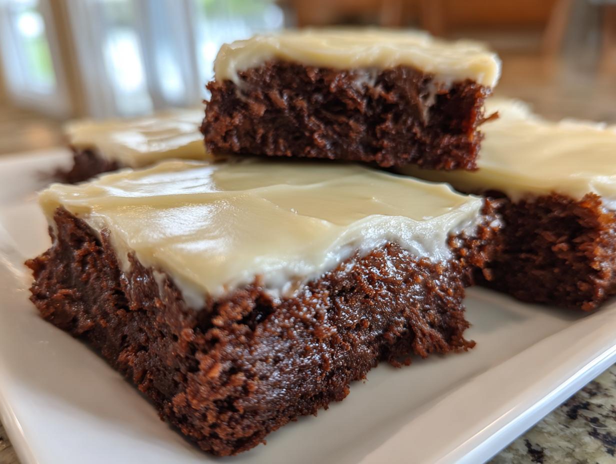 peppermint brownies frosted