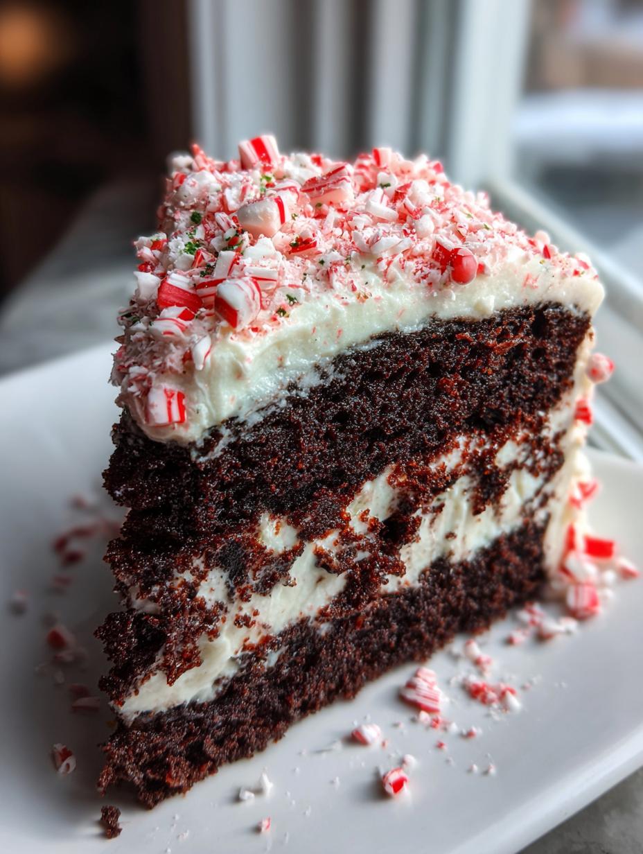 peppermint chocolate christmas cake - detail 1
