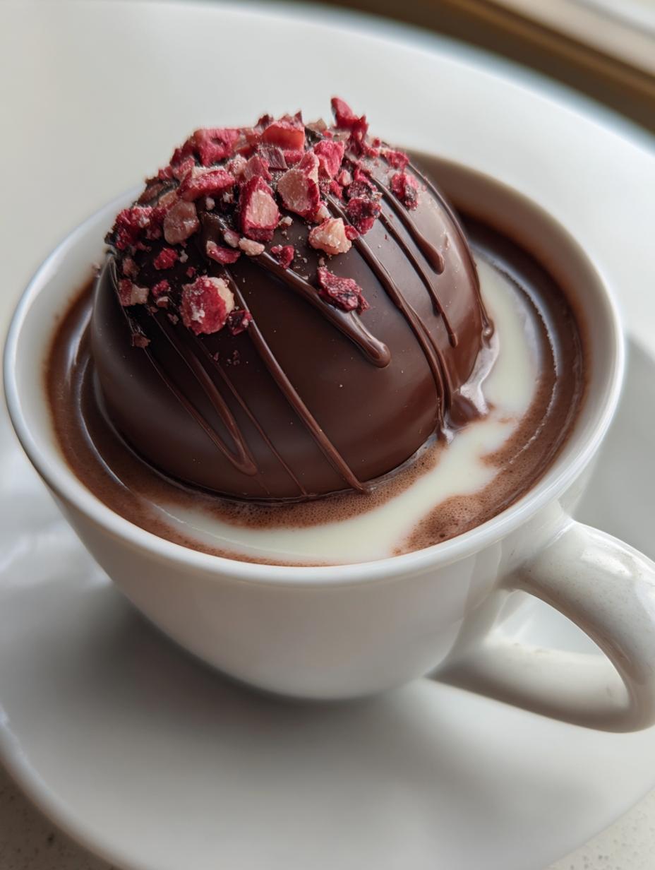 peppermint hot chocolate bombs - detail 1