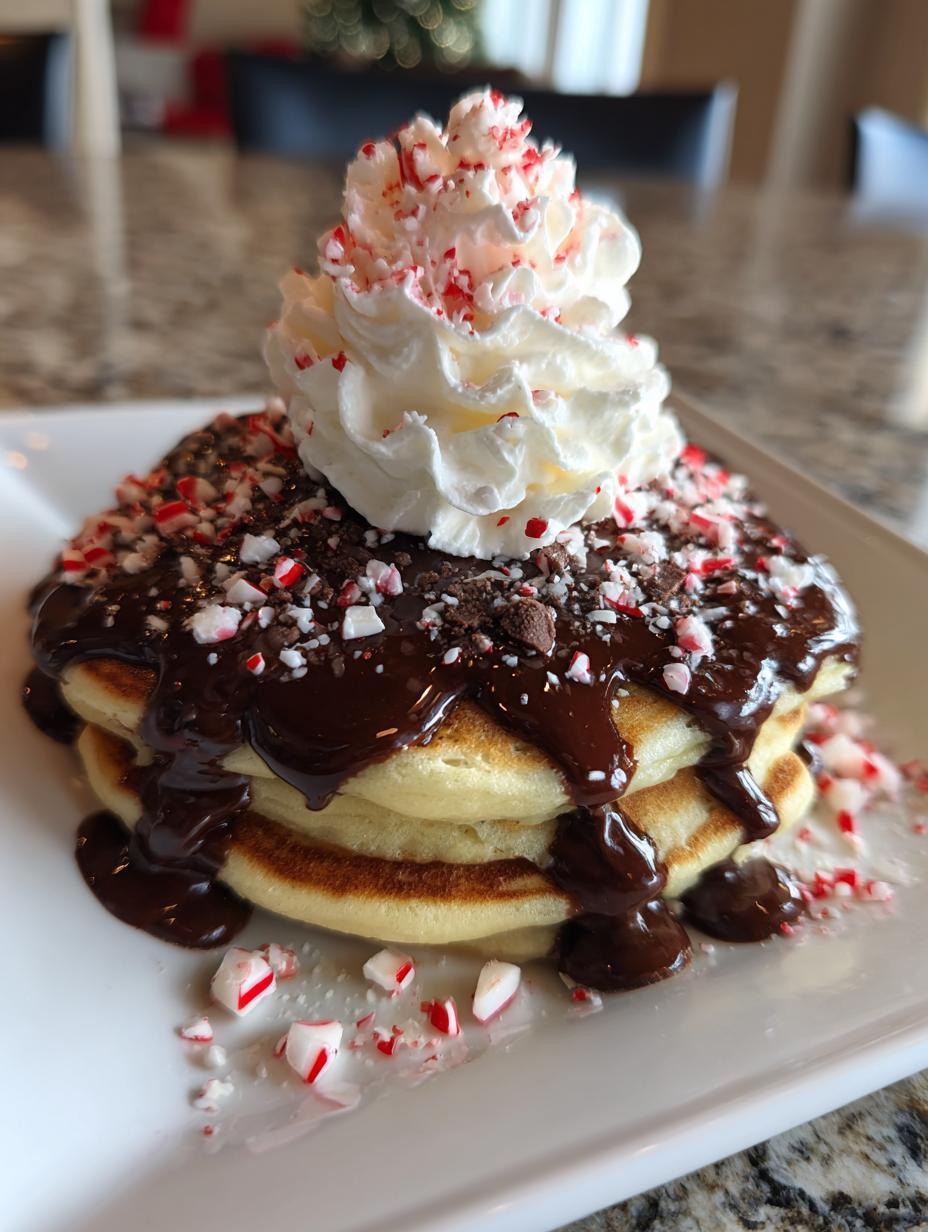 peppermint hot chocolate pancakes - detail 1