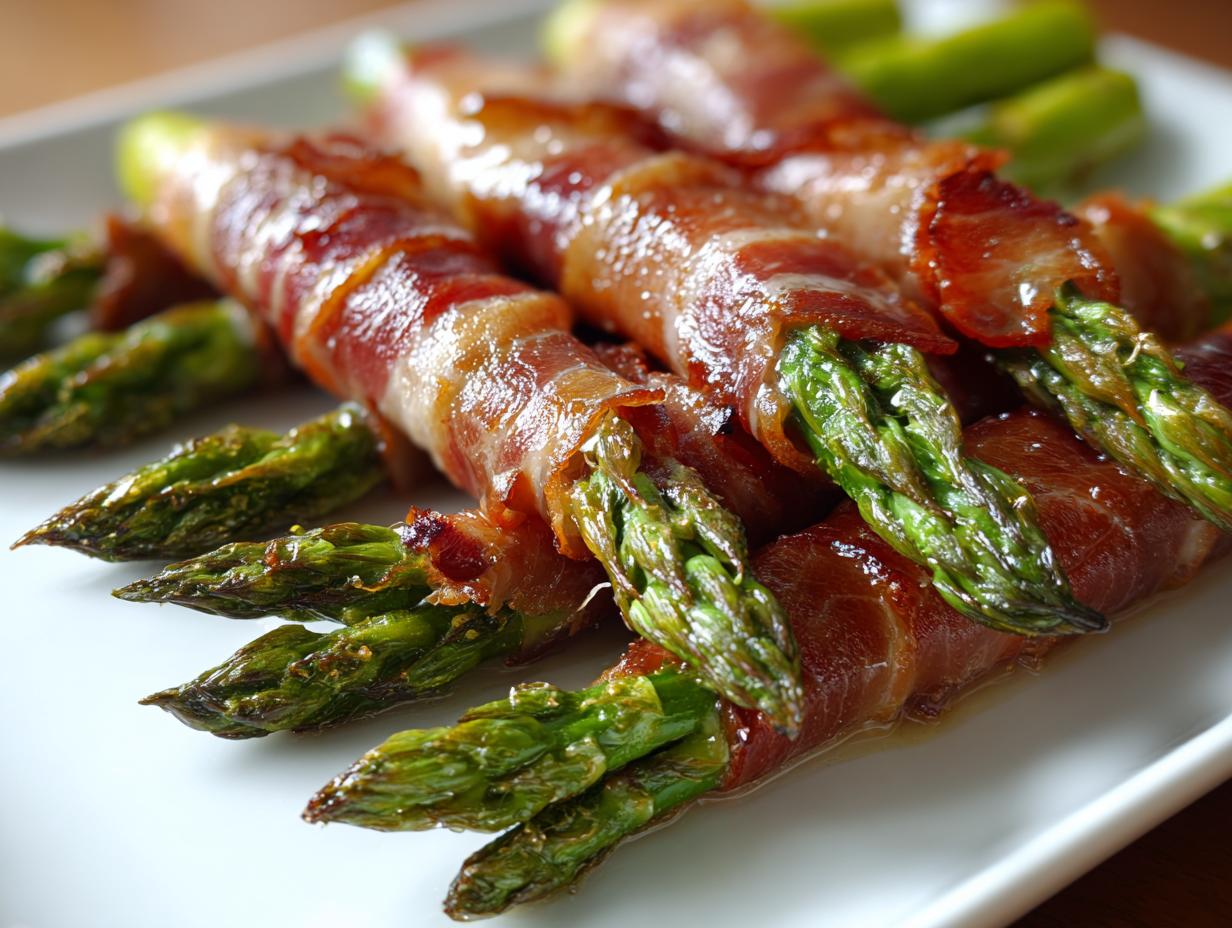 prosciutto wrapped asparagus christmas (using beef prosciutto alternative)