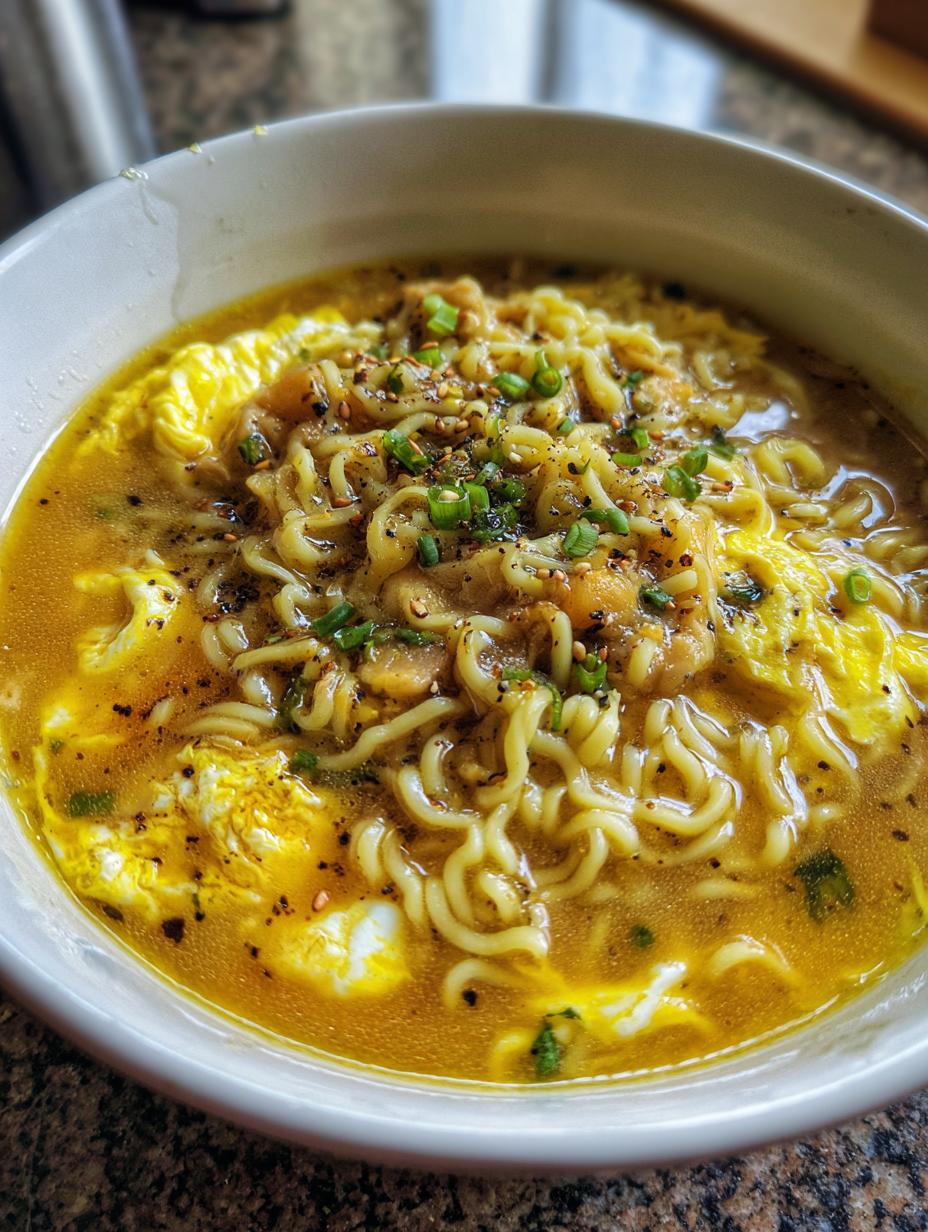 ramen egg drop soup - detail 1