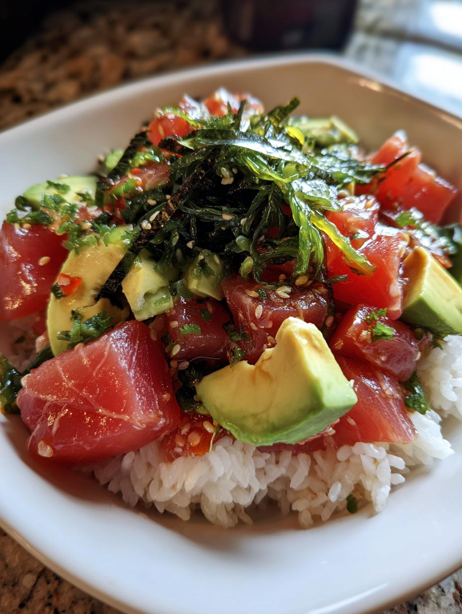 tuna poke bowl high protein - detail 1