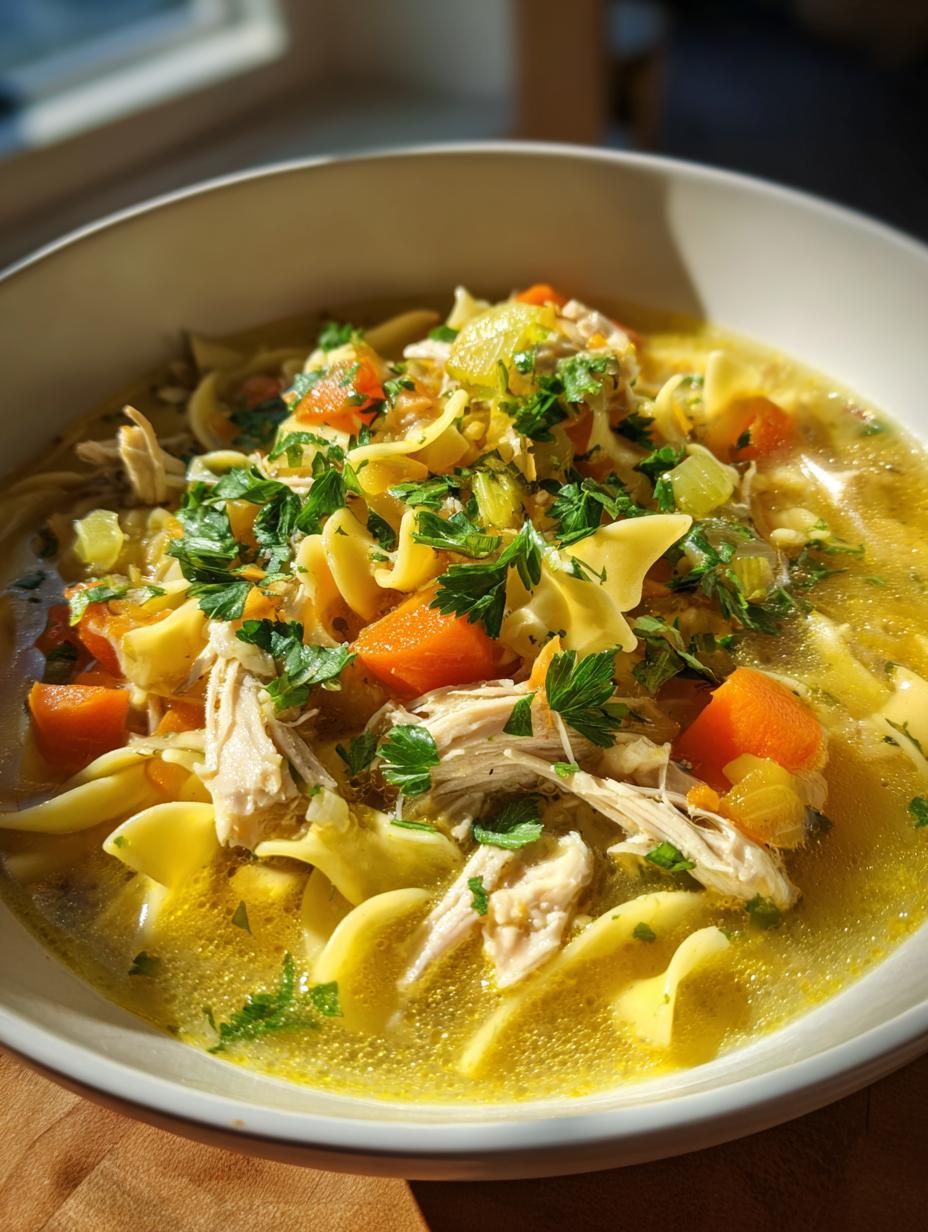 turkey noodle soup leftover - detail 1