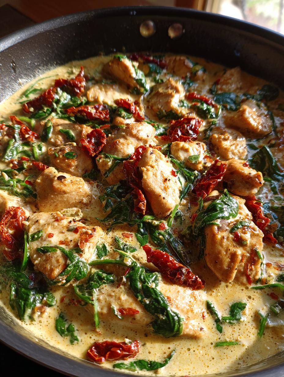 tuscan garlic chicken skillet - detail 1