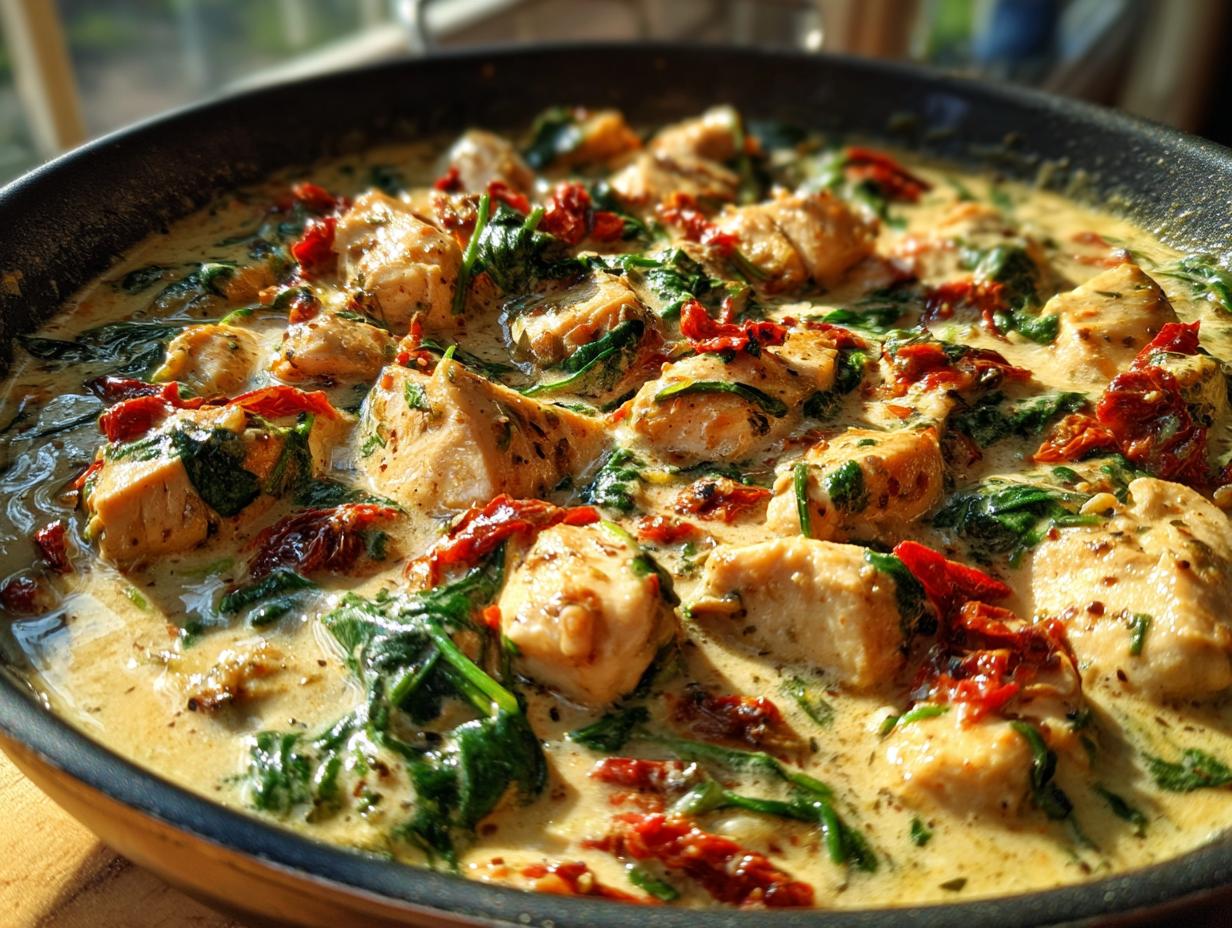 tuscan garlic chicken skillet