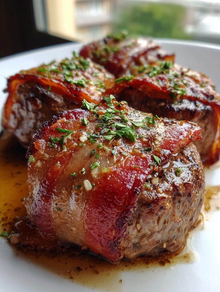 Bacon-Wrapped Filet Mignon (Turkey Bacon)