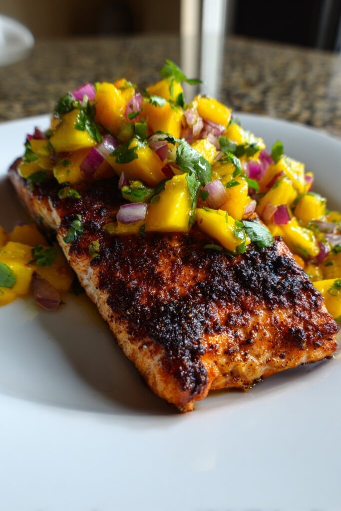 Blackened Salmon with Mango Salsa