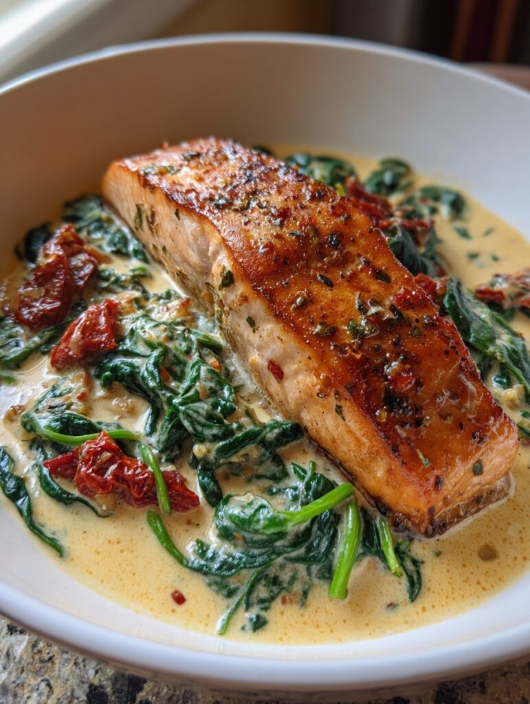 CREAMY GARLIC TUSCAN SALMON