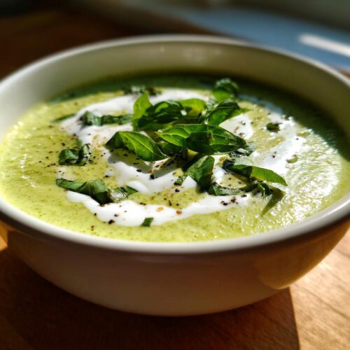 Chilled Zucchini Basil Soup