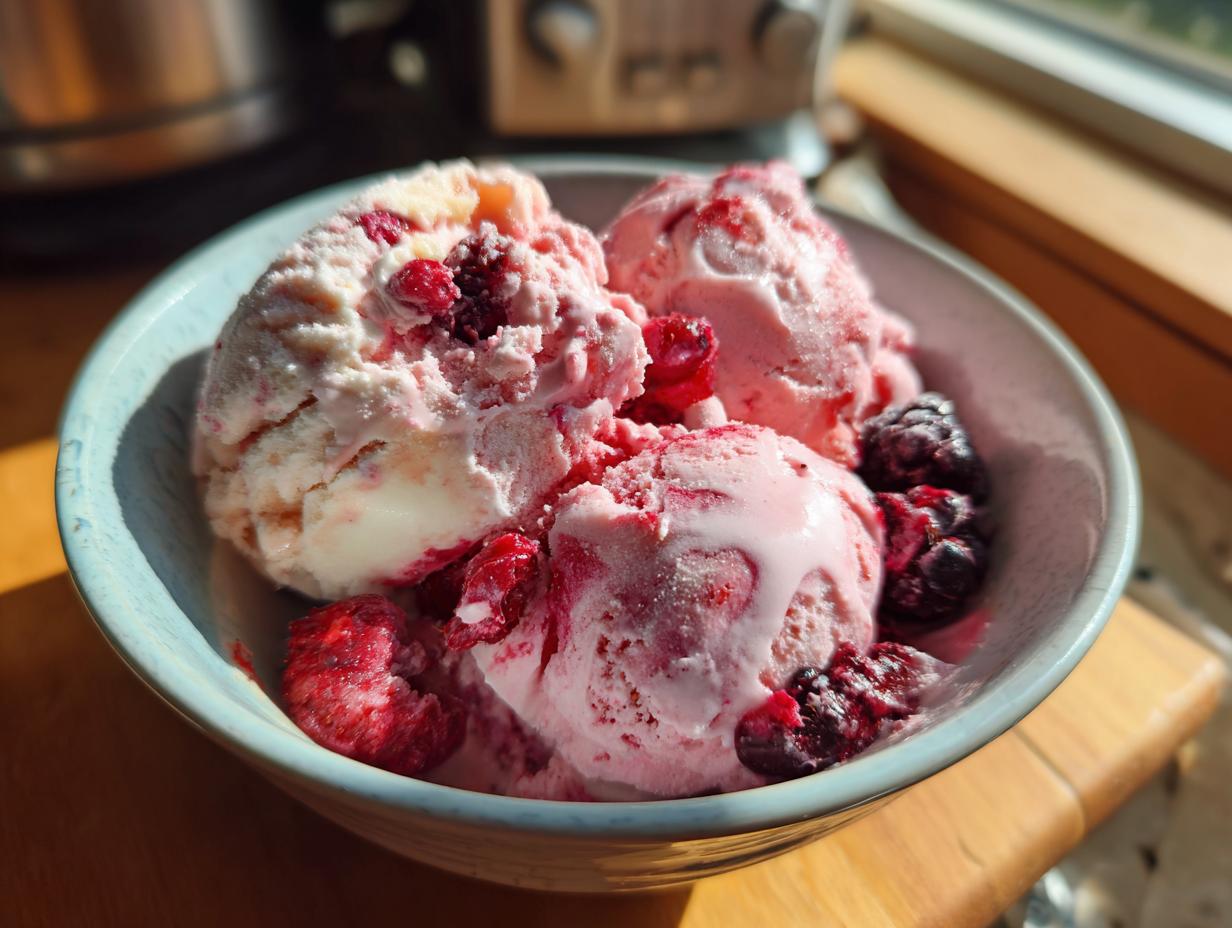 Cottage Cheese Berry Frozen Yogurt