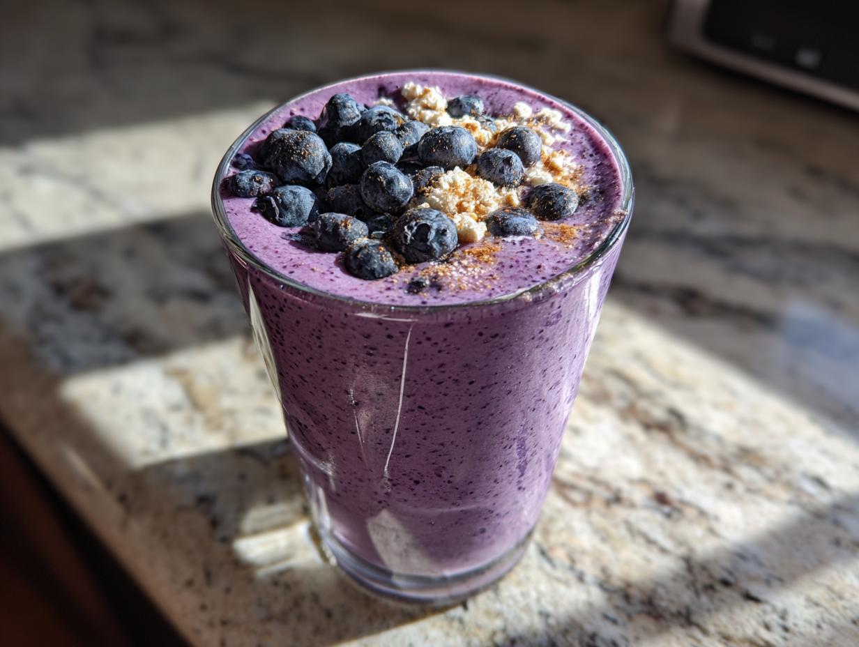 Cottage Cheese Blueberry Vanilla Smoothie