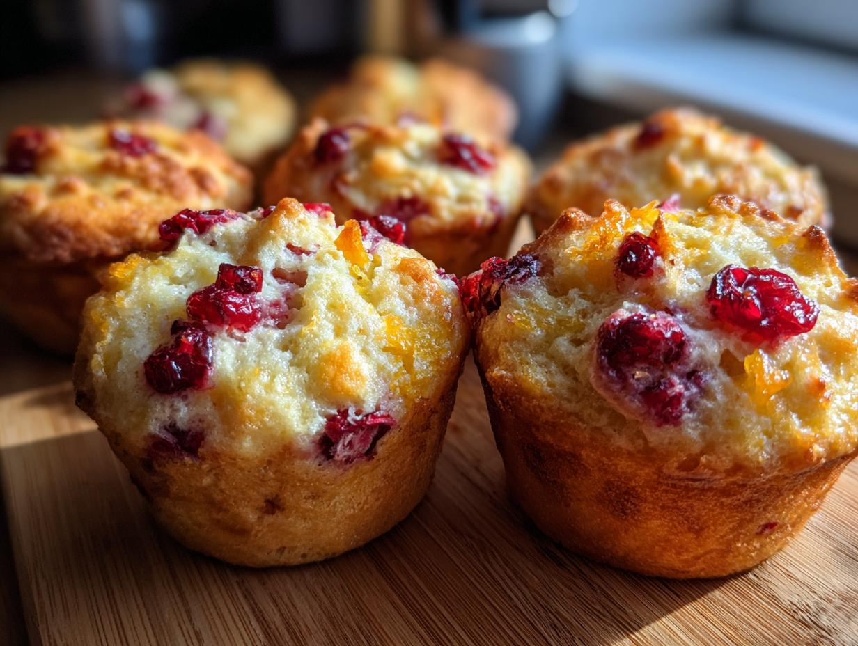 Cottage Cheese Cranberry Orange Muffins