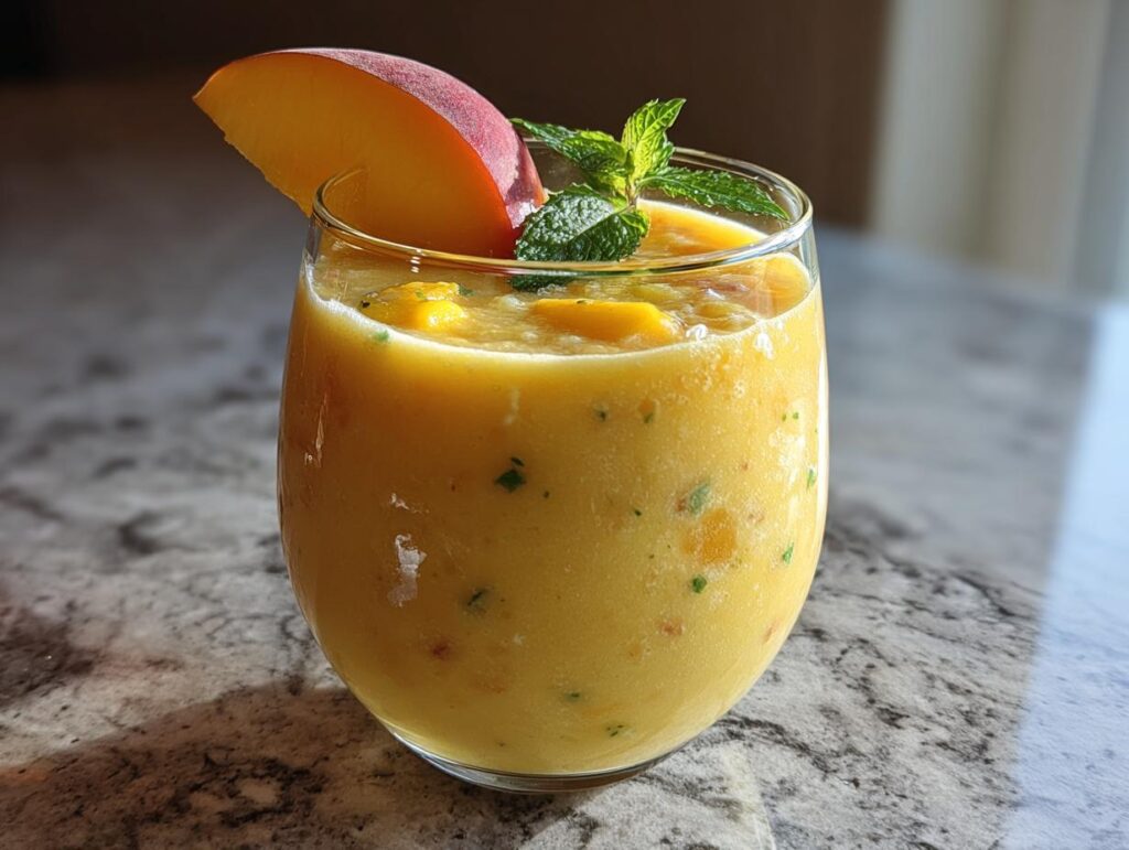 Cottage Cheese Peach Mango Smoothie