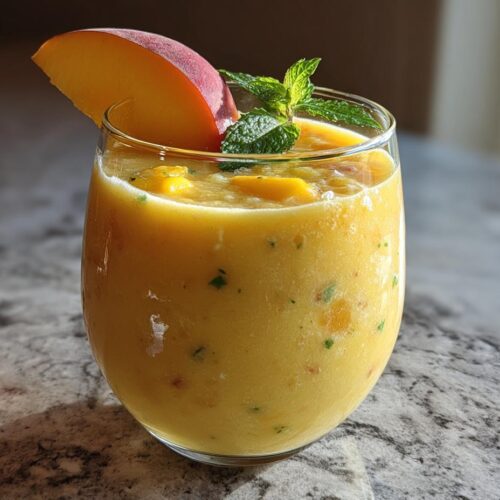 Cottage Cheese Peach Mango Smoothie