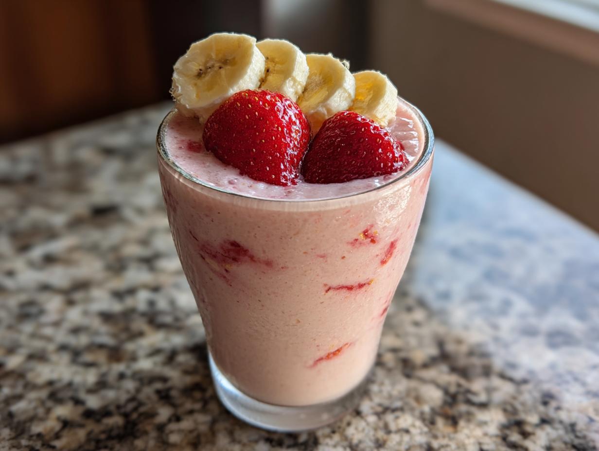 Cottage Cheese Strawberry Banana Smoothie
