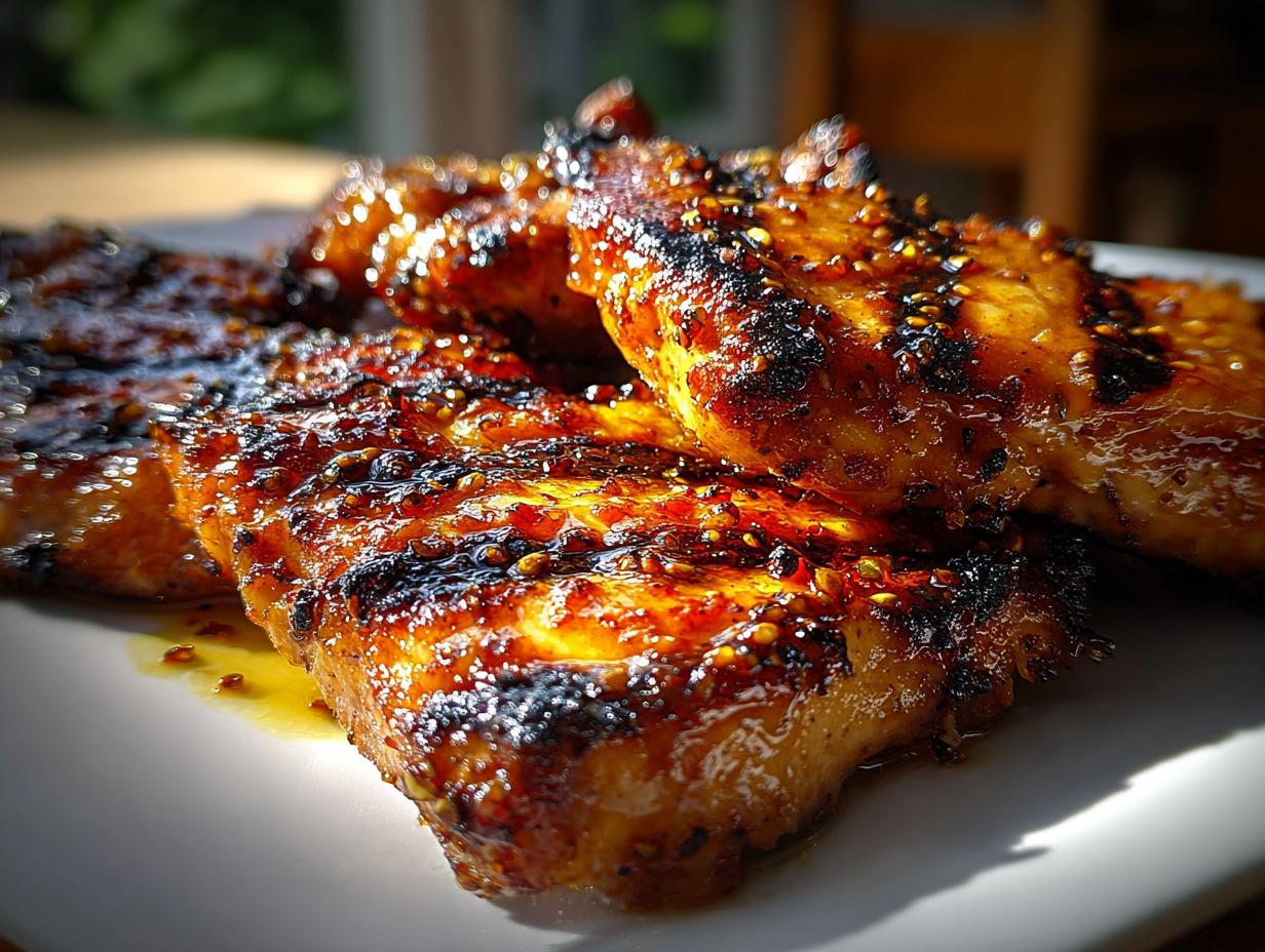Grilled Chicken with Peach Glaze