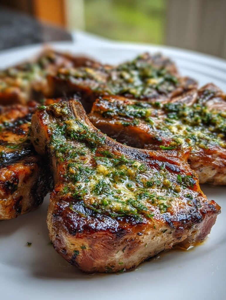 Grilled Lamb Chops with Herb Butter