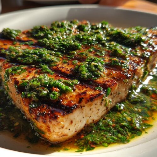 Grilled Swordfish with Herb Salsa Verde
