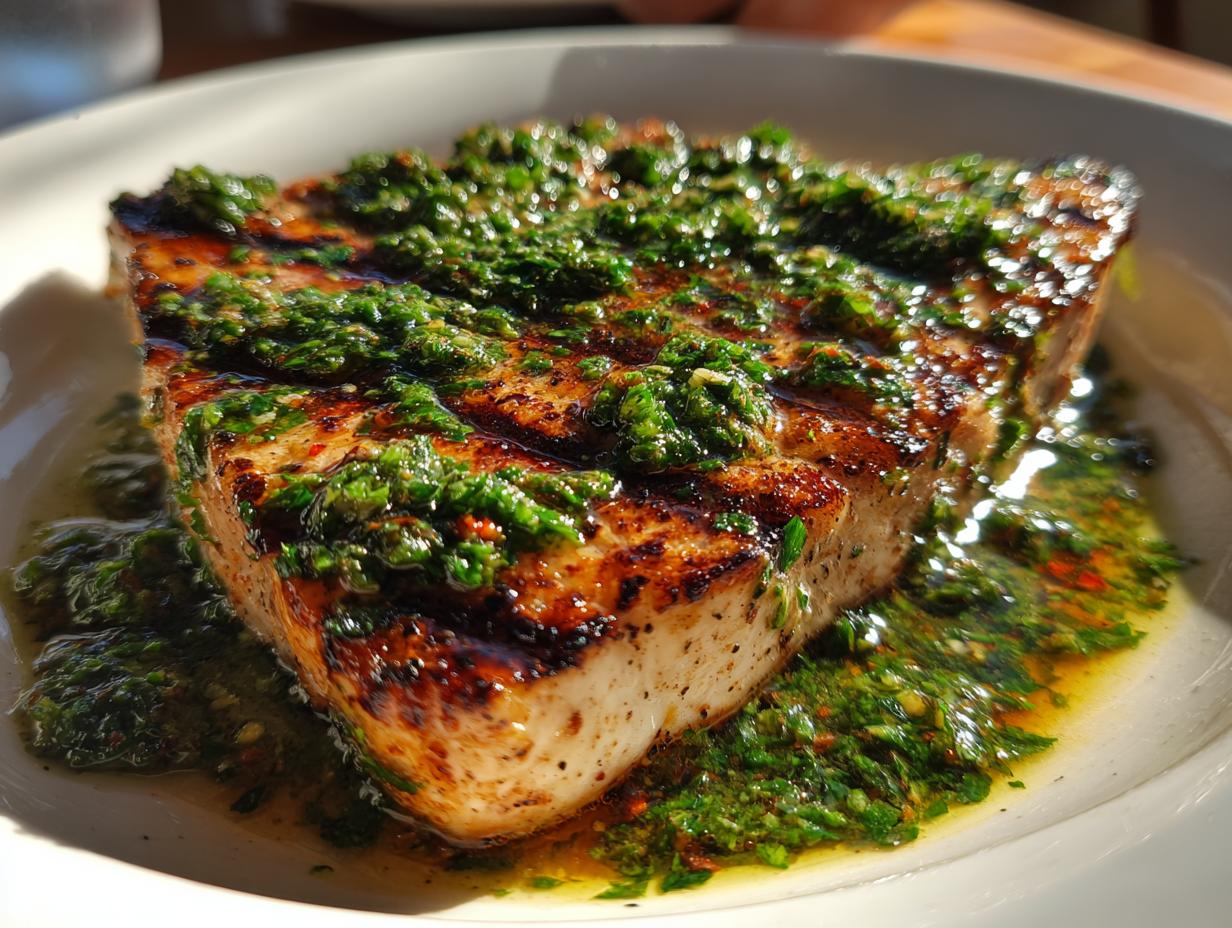 Grilled Swordfish with Herb Salsa Verde