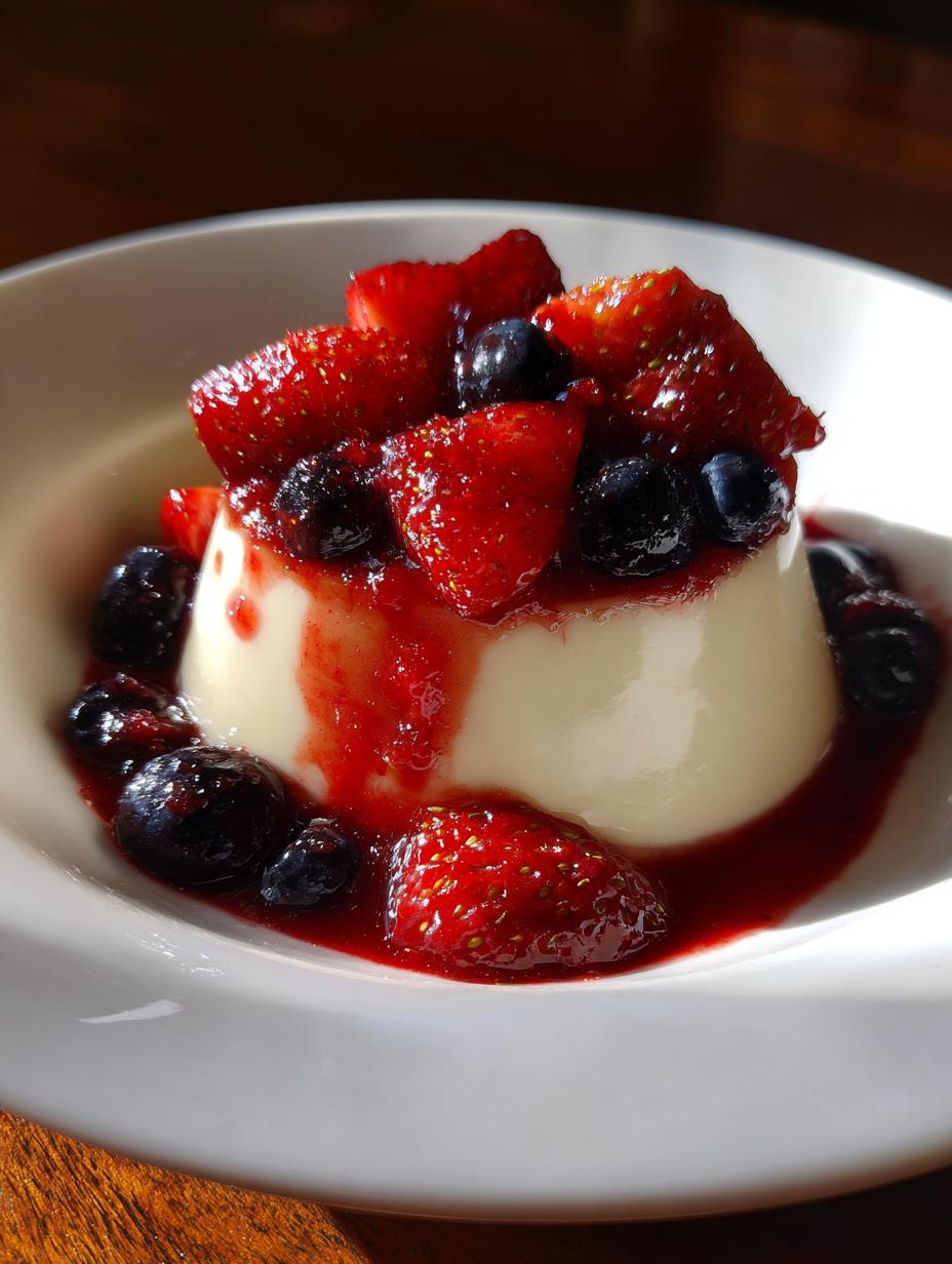 Panna Cotta with Berry Sauce - detail 1