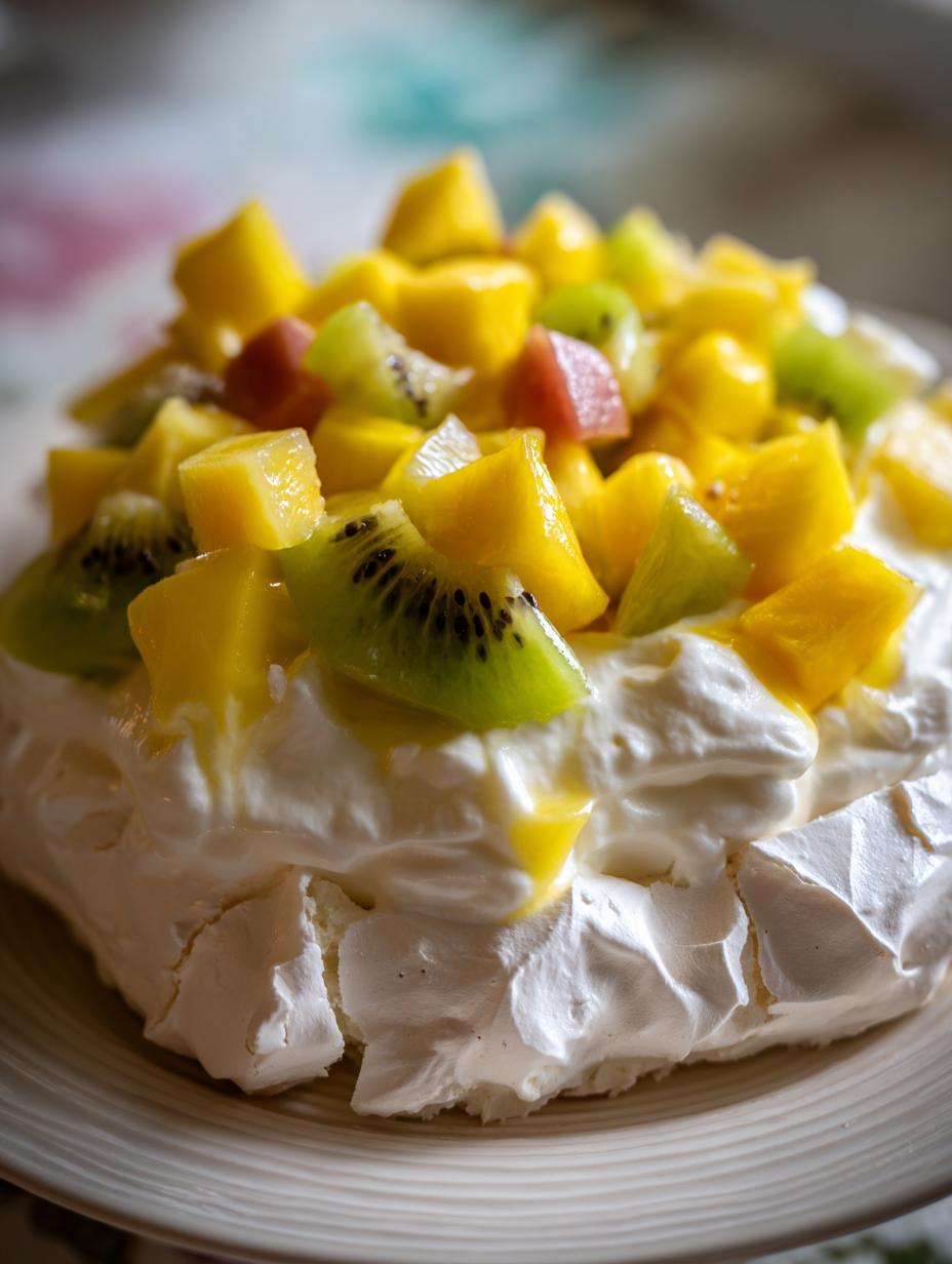 Pavlova with Tropical Fruit - detail 1