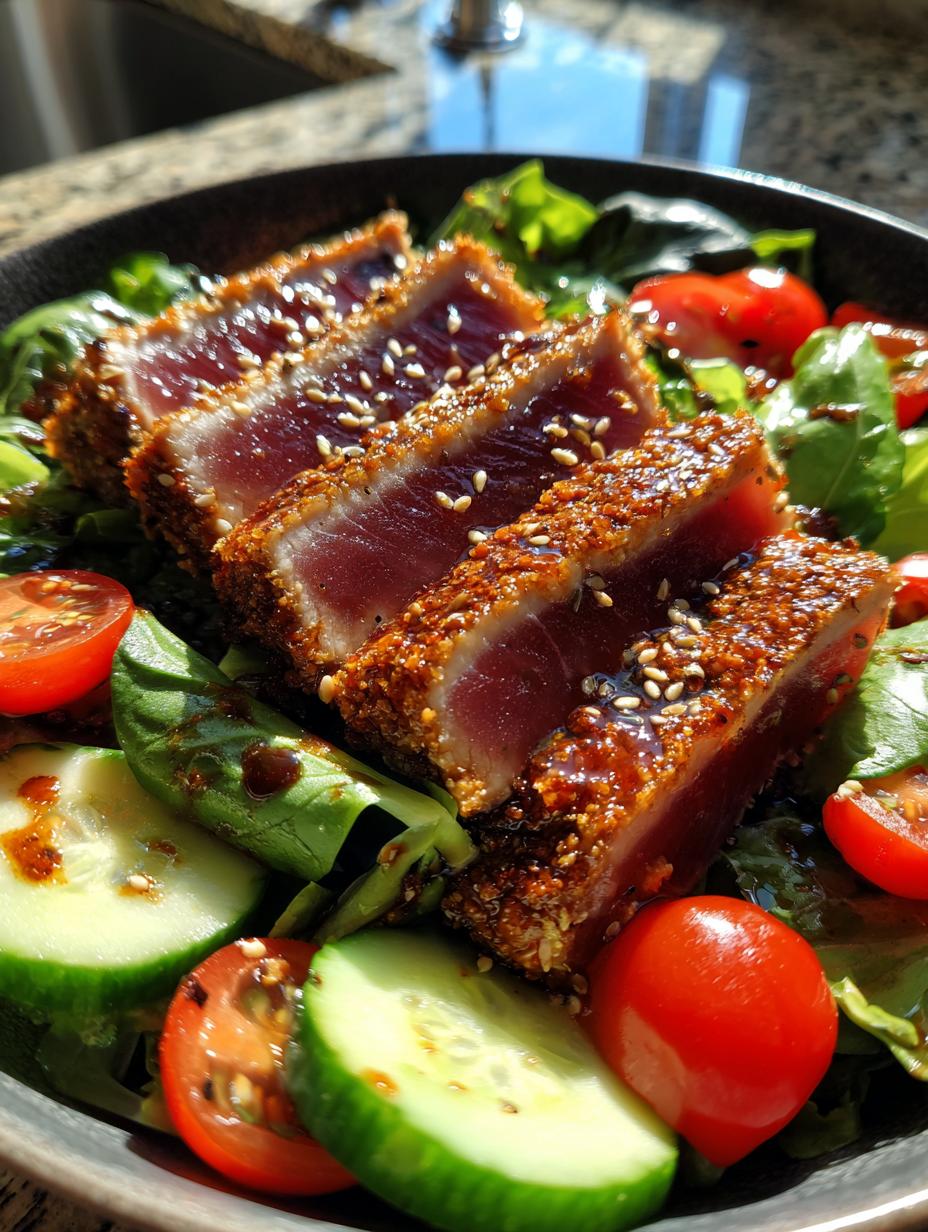Sesame Crusted Ahi Tuna Salad - detail 1