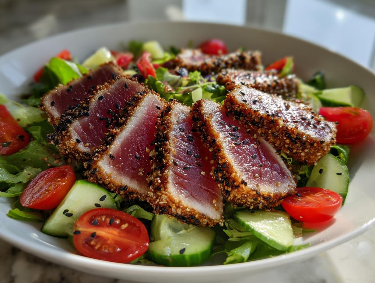 Sesame Crusted Ahi Tuna Salad