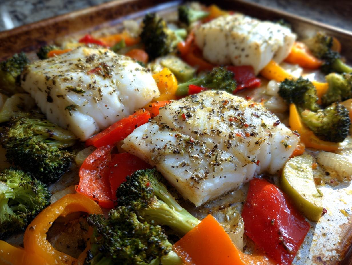 Sheet Pan Fish and Veggies (20 min)