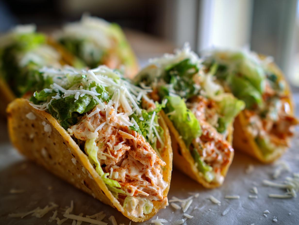 Chicken Caesar Smash Tacos Recipe