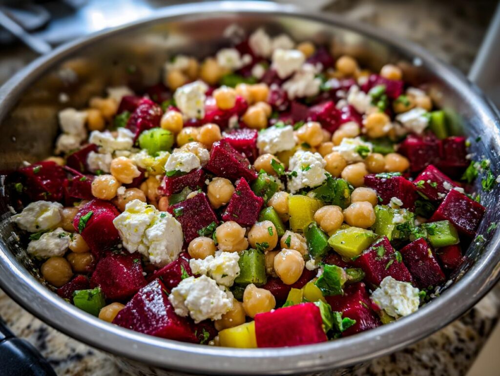 Chickpea Beet Feta Salad