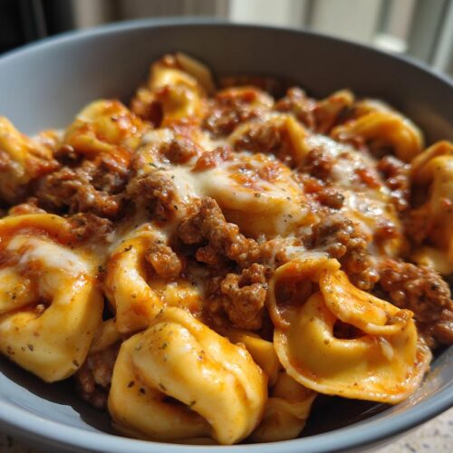 Creamy Beef and Cheese Tortellini