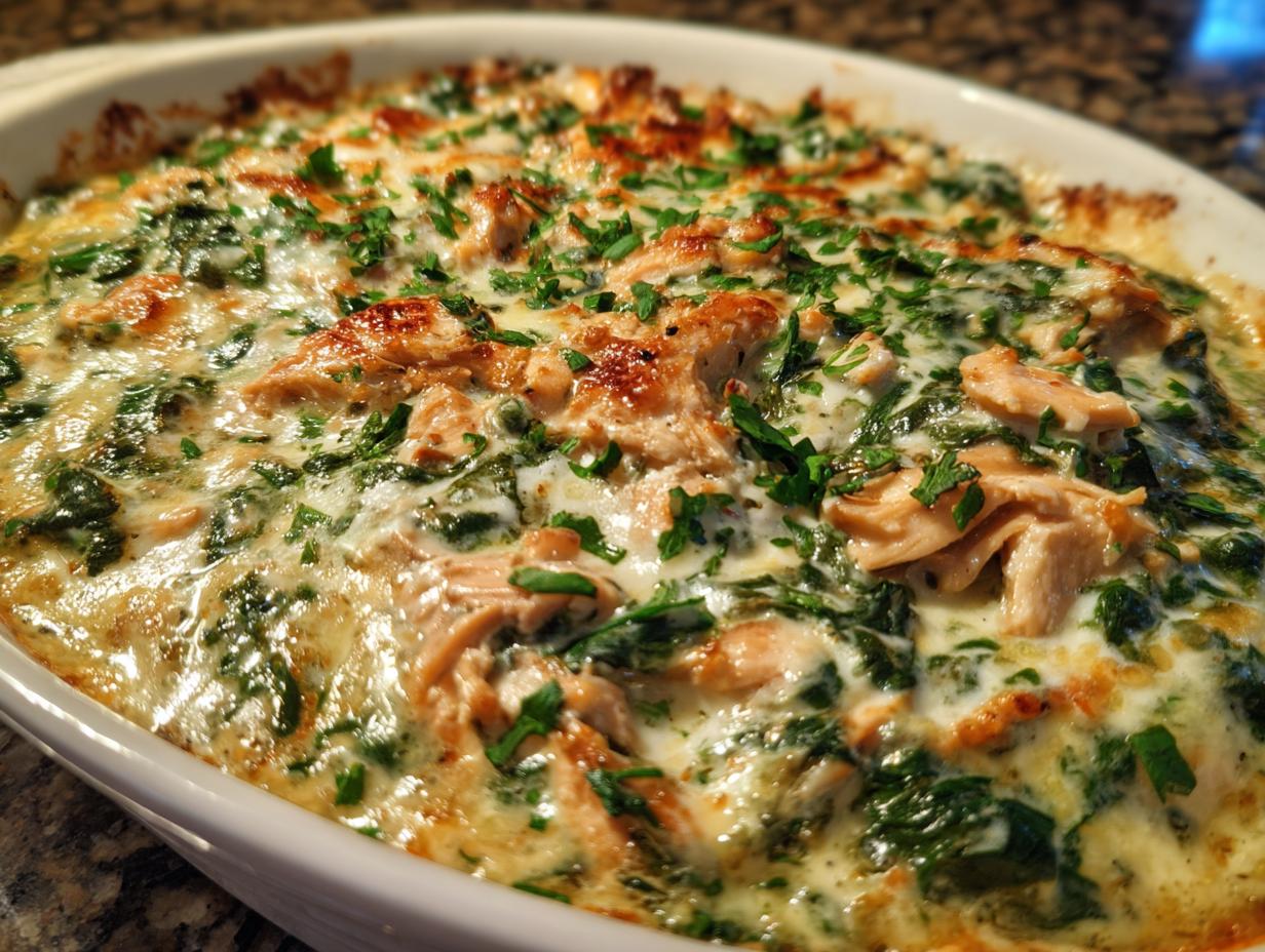 Creamy Chicken Spinach Bake Recipe