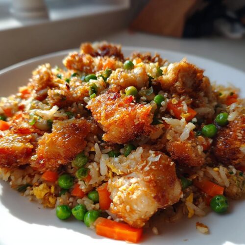 Crispy Garlic Chicken Fried Rice Recipe