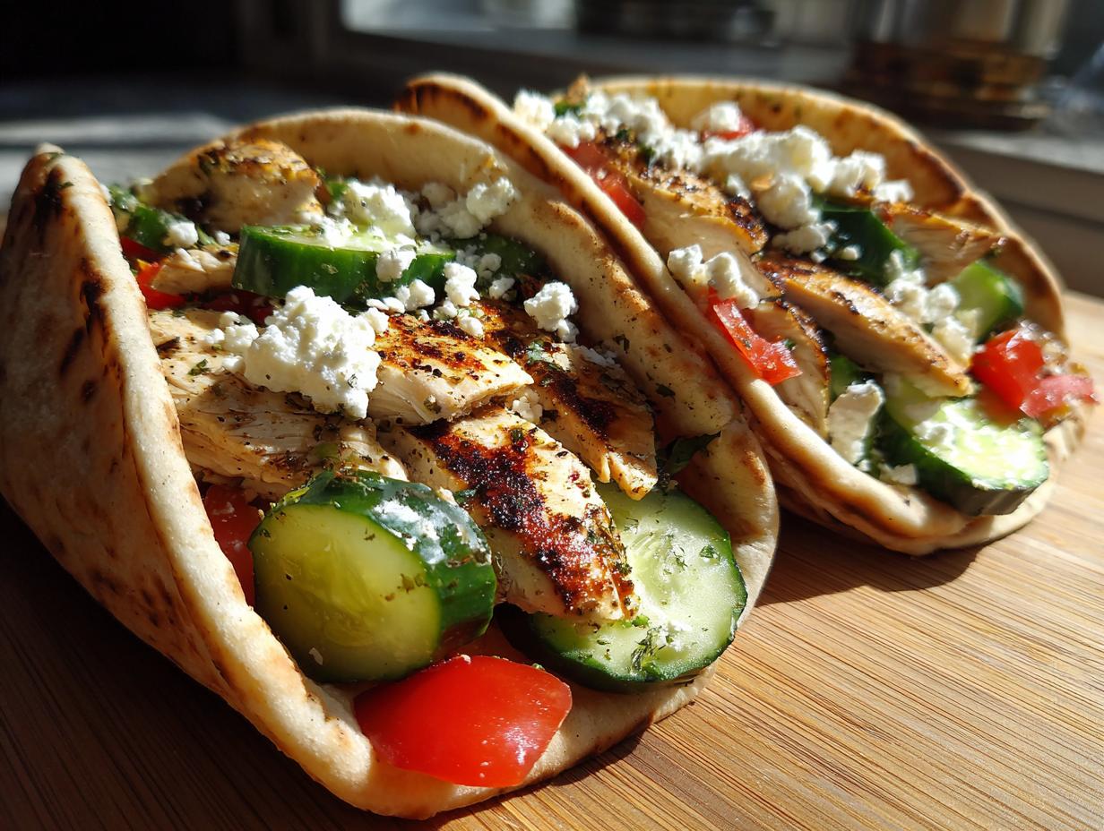 Greek Chicken Pitas Recipe