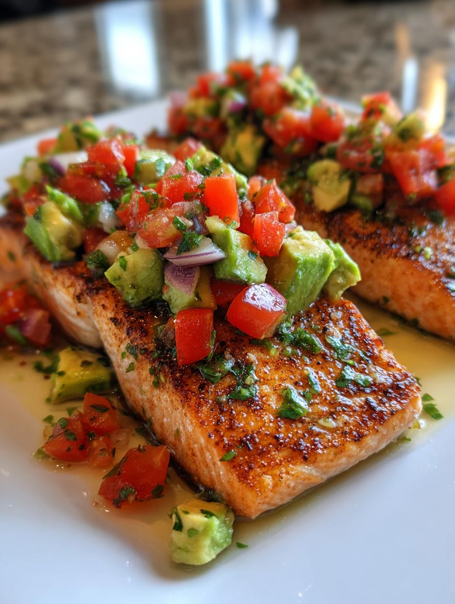 Grilled Salmon with Avocado Salsa Recipe - detail 1