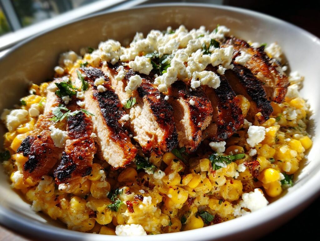 High-Protein Street Corn Chicken Bowl