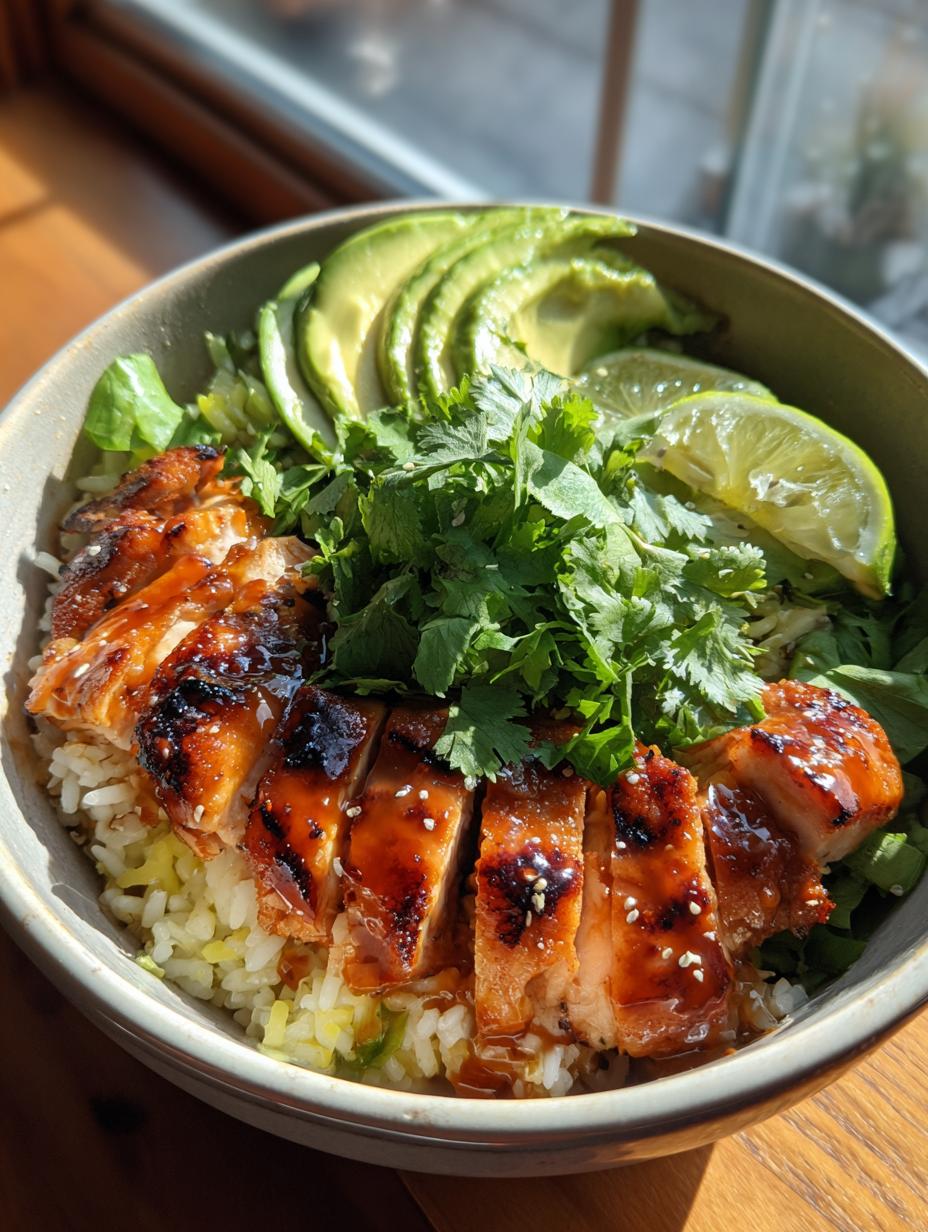 Honey Lime Chicken and Avocado Rice Bowl - detail 1