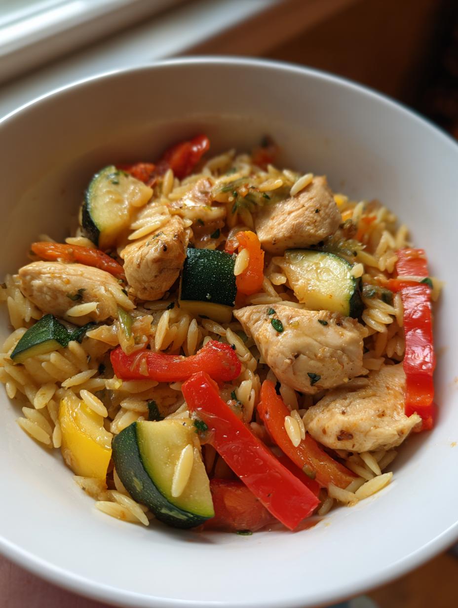 Lemon Chicken Veggie Orzo Stir Fry - detail 1
