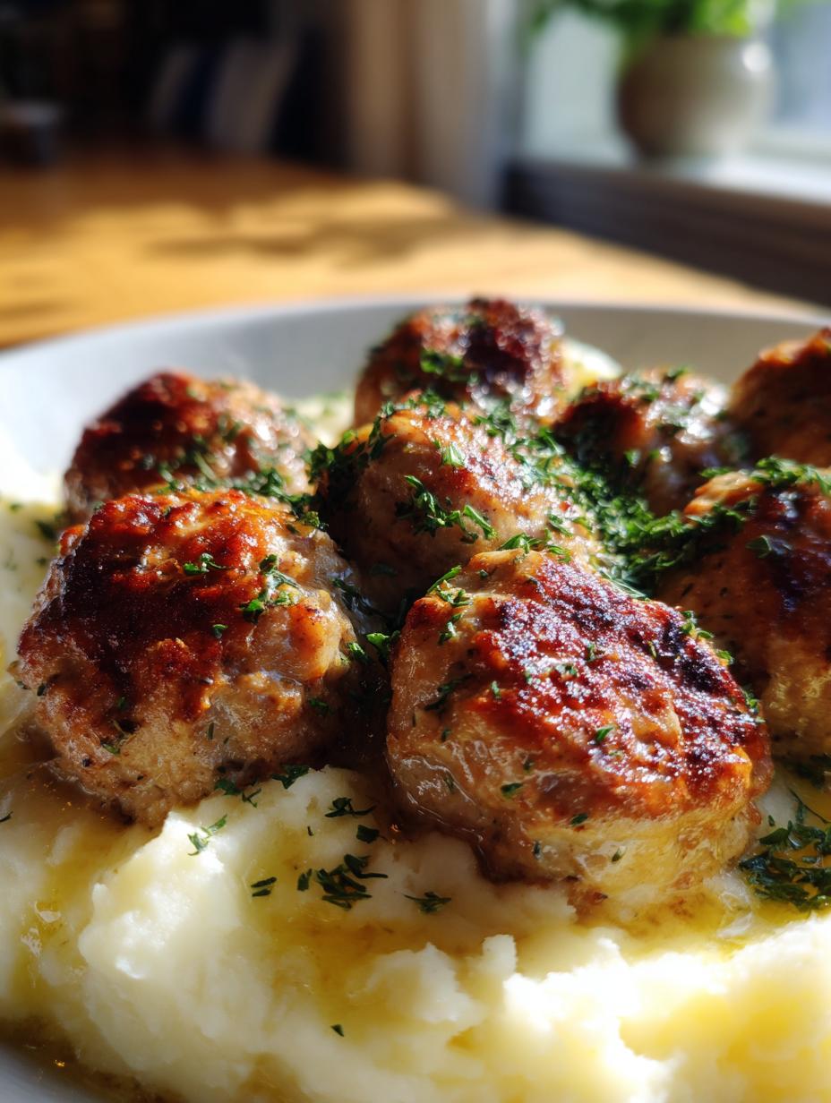 Meatballs with Garlic Herb Mashed Potatoes - detail 1