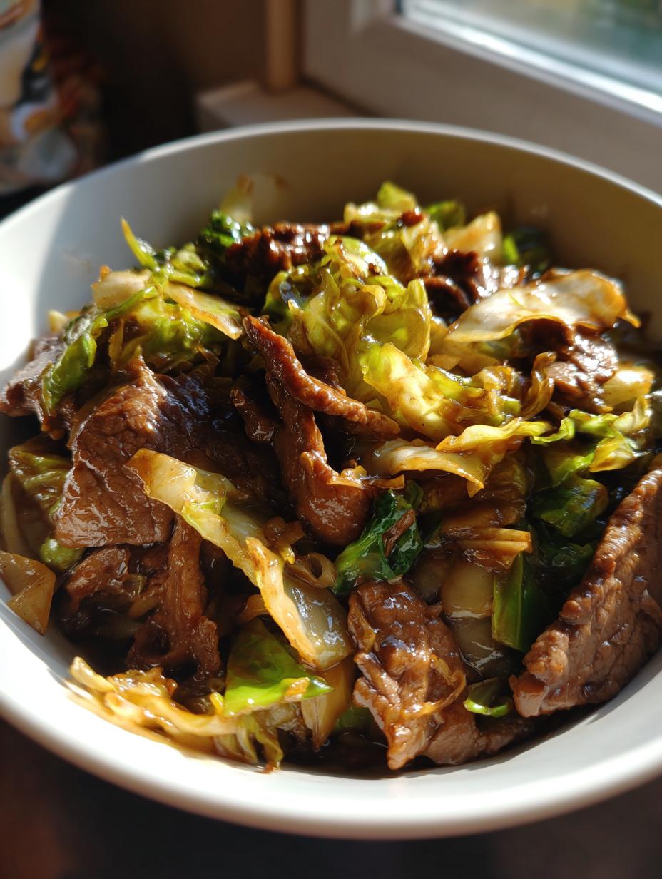 Mongolian Beef and Cabbage Stir-Fry - detail 1