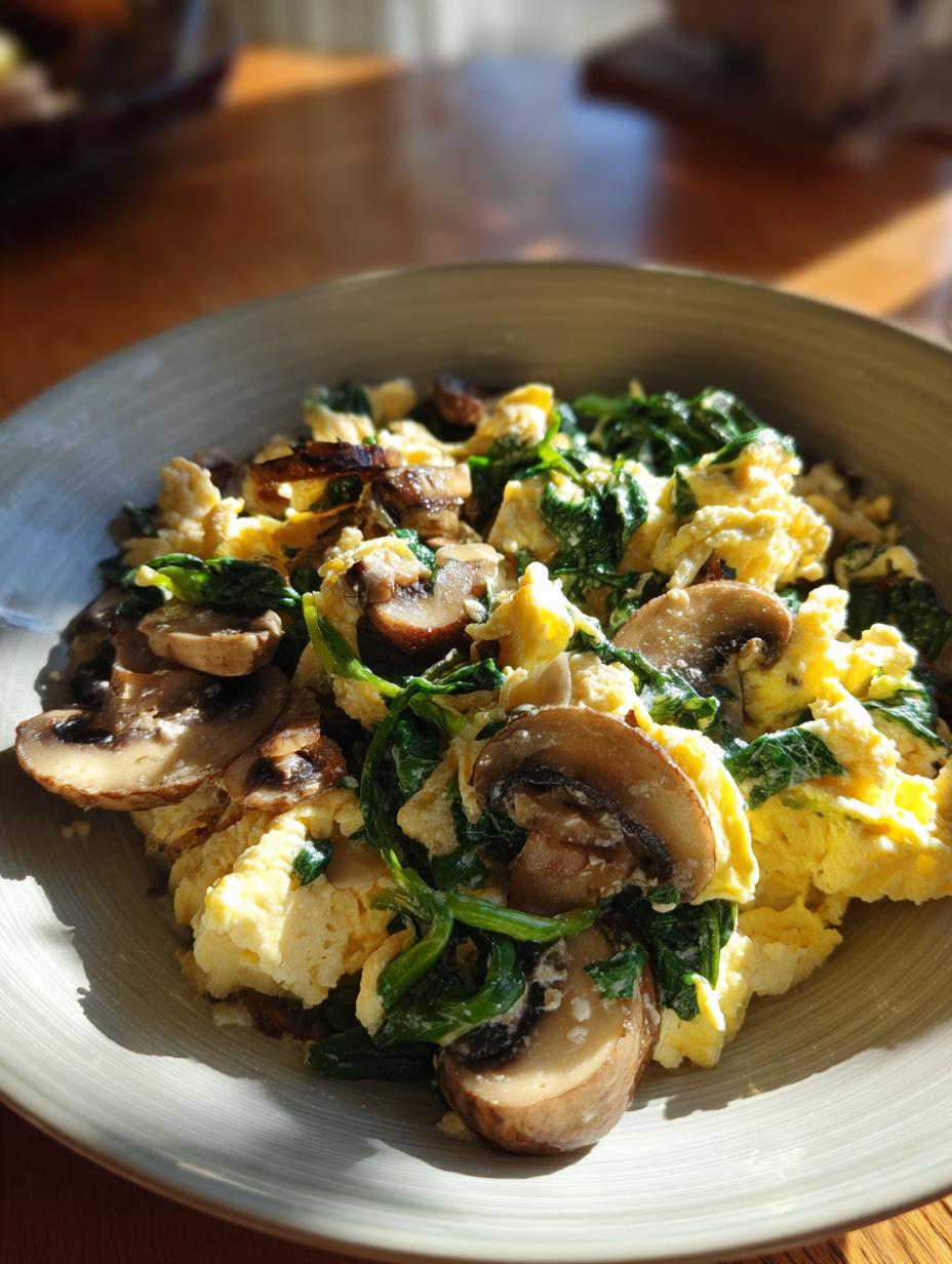 Mushroom Spinach Scrambled Eggs Recipe - detail 2