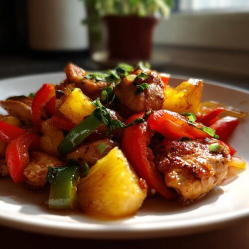 Pineapple Chicken Sheet Pan Dinner